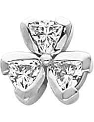 14K White Gold Trillion Cut Diamond Post Back Earrings - 0.78 Ct. -- LIFETIME WARRANTY