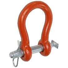 CM M8195 Hot Forged Carbon Steel Straight Clevis Shackle with T-Handle Cotter Pin, 1" Bail Size, 25000 Working Load Limit
