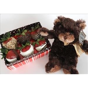 Fondue Bear with 1 2 Dz. Assorted Berries