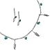 Jewelry : Sterling Feather & Turquoise Necklace & Earring Set