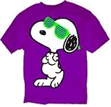 Peanuts Snoopy with Slotted Sunglasses Men's Tee, Purple