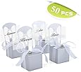 Idoo Miniature Silver Chair Favor Box with Heart Charm & Ribbon
