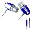 Pyle PIEHIP20BL Ultra Slim In-Ear Earbud Stereo Headphones and Microphone for Cell Phone/iPhone 3G/iPod/MP3 Player (Blue)