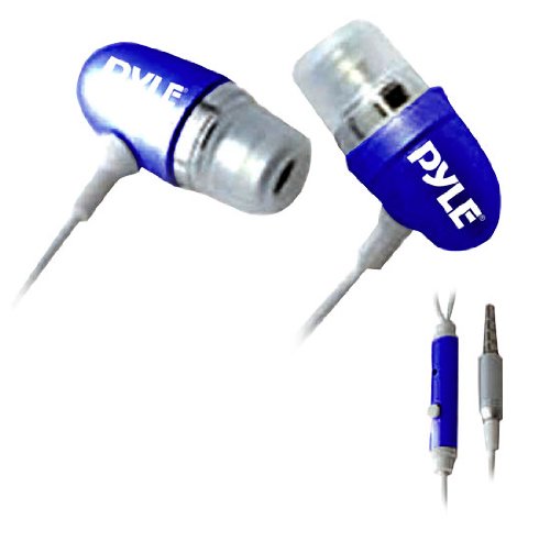 Pyle PIEHIP20BL Ultra Slim In-Ear Earbud Stereo Headphones and Microphone for Cell Phone/iPhone 3G/iPod/MP3 Player (Blue)