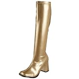 Funtasma by Pleaser Women's Halloween Gogo-300 Boot,Gold Stretch,5 M