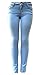 J&C Premium Blue/Dark Blue Soft Stretch Women's Denim Jeans Skinny Leg Pants