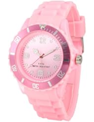 HACBIWA Fashion Design Women Lady Gril Silicon Wrist Pink Big Dial Watches