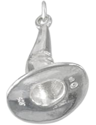Sterling Silver High Polish Three Dimensional Witches Hat Charm
