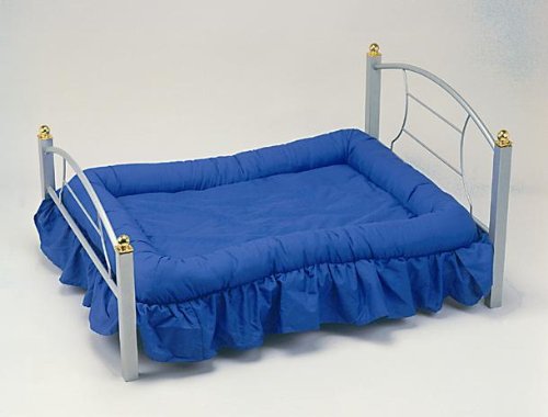 HB12blausilber Hundebett aus Metall 58x57x15cm