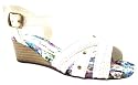 Platino Girls Penelope White Wooden Wedge Heel Gladiator Buckle Sandals