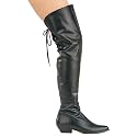 Thigh High Boots Low Heels Leather Thigh High Boots