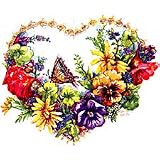 Floral Heart Wreath Adult T-Shirt