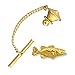 Creative Pewter Designs Smallmouth Bass Fish 22k Gold Plated Tie Tack, Tie Pin, Jewelry, FG086TT
