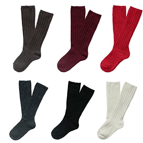 Lian LifeStyle Children 1 Pair Knee High Cashmere Wool Socks 3 Sizes 12 Colors