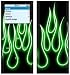 Green Neon Flames - Apple iPod nano 2G (2nd Generation) 2GB/ 4GB/ 8GB Protector Skin Decals - Faceplate Stickers