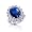 Bling Jewelry Kate Middleton Diana Royal Engagement Ring Cubic Zirconia Sapphire Color Silver Plated with Crystal Gift Box - Size 5