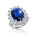 Bling Jewelry Kate Middleton Diana Royal Engagement Ring Cubic Zirconia Sapphire Color Silver Plated with Crystal Gift Box - Size 7