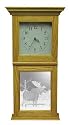 Elegant Solid Oak Wall Clock or Mantle Clock with Wildlife Moose Art Etched Mirror