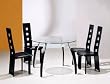 Elegant Tempered Glass Black Dining Table with 4 Matching Chair Set