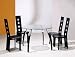 Kitchen & Housewares : Elegant Tempered Glass Black Dining Table with 4 Matching Chair Set