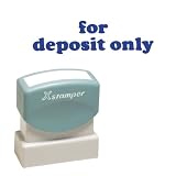 Xstamper(R) One-Color Title Stamp, Pre-Inked, For Deposit Only, Blue