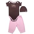 Hudson Baby Organic Touched By Nature Set, Brown-Blossom, 0-3 Months