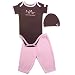 Hudson Baby Organic Touched By Nature Set, Brown-Blossom, 0-3 Months