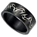 Black Stainless Steel Band with Celtic Design Sizes 8-13