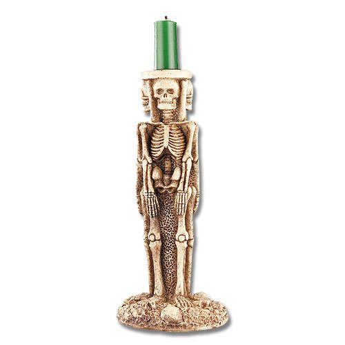 Tri-Skeleton Votive / Candle Skull Candleholder