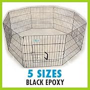 30"H x 24" 8 Panel GoGo Black Epoxy Exercise Pen w/ Door