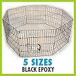 30"H x 24" 8 Panel GoGo Black Epoxy Exercise Pen w/ Door