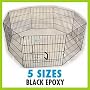 24H" x 24" 8 Panel GoGo Black Epoxy Exercise Pen w/ Door