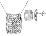 Sterling Silver and Cubic Zirconia (CZ) Earrings and Pendant Set