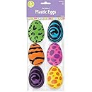 Amscam Animal Print Large Plastic Eggs, 3", Multicolor