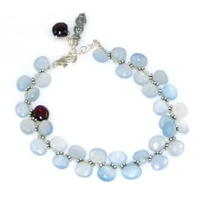 Faceted Light Blue Chalcedony Bracelet by Chalcedony Bracelets