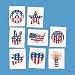 72 U.S.A. Patriotic TEMPORARY Tattoos/BIRTHDAY Party FAVORS/Toys/NEW in Package/RED White BLUE