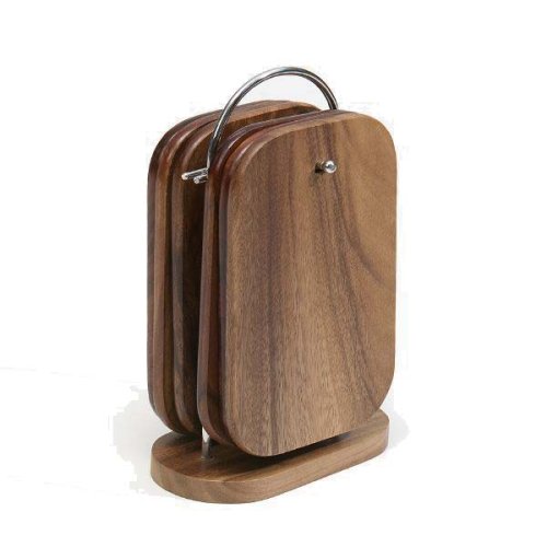 Top Hit 260093 Holz-Brettchenständer dunkel 7-teilig
