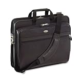 Targus Products - Targus - Laptop Case, Leather, 17-1/2 x 6-1/2 x 13-1/2, Black - Sold As 1 Each - Detachable shoulder strap. - Rich, full-grain leather case. - Zip-down workstation includes pockets for PDA, pens, business cards, accessories and key clip. - Expanding file section. - Includes removable mesh accessory pouch and side cell phone pocket.