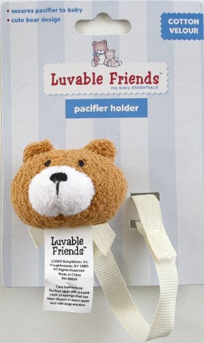 Velour Pacifier Holder  Brown