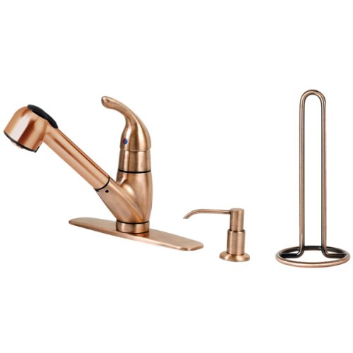 Fontaine Gourmet Pull Out Kitchen Faucet, Antique Copper - NF-KPON-AC