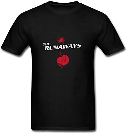 Medium Custom Men T Shirt Vintage Runaways Cherry Bomb Black Pattern