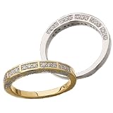 1/3 Ct.T.W. Sparkling Round Brilliant cut Diamonds, 14Kt. White / Yellow Gold. Diamond Anniversary Band