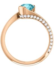 14K Rose Gold 6.00mm Round Cut Zircon and Diamond Ring -- LIFETIME WARRANTY