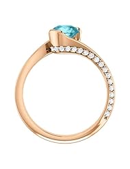 10K Rose Gold 6.00mm Round Cut Zircon and Diamond Ring -- LIFETIME WARRANTY