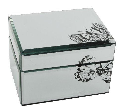Hestia Mirror Jewellery Box  Black Butterfly 