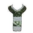 Y Mother of Pearl Neckpiece Green / White (Femme Frivolity)