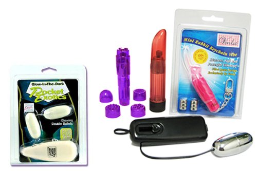 CalExotics Pocket Exotic Glow Double Bullet Bundle - Adult Toy Sex Kit