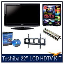 22 720p LCD HDTV + Flat Mount + Hook Up + Power Protection + Calibration DVD
