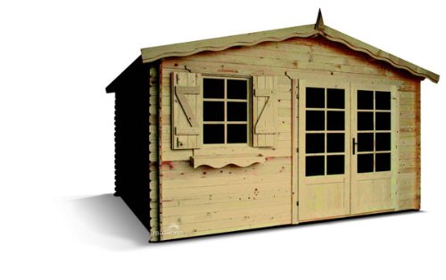 Abri de jardin en bois emboité 400x400 16m² ep 28mm
