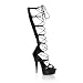 5 3/4 Inch Sexy Black Knee High Boot Lace Up Platform Open Front